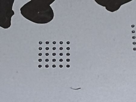 Micro-drilling on Germanium (Ge) Wafer by Waterjet Laser Machine for Microvias and Micro Blind Holes - Hortech Hortech performs laser micro-drilling to produce both microvias and micro blind holes on Germanium (Ge) wafer. The diameters are 200 µm.